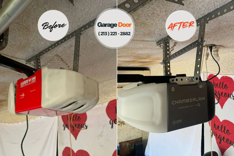 Before and after: garage door repair Indian River Estates, FL